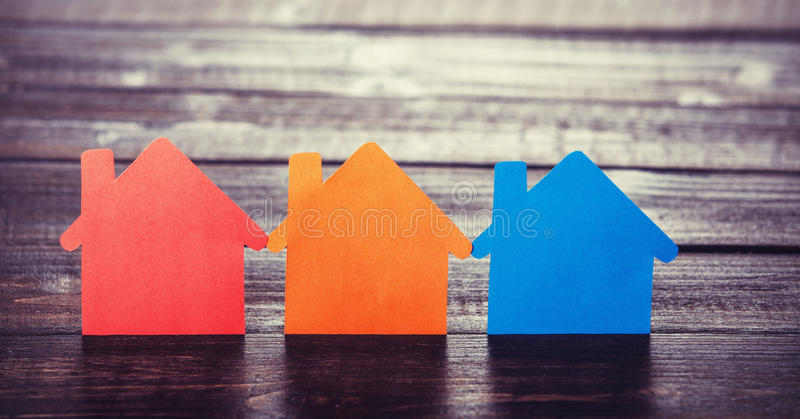 Paper houses on a table